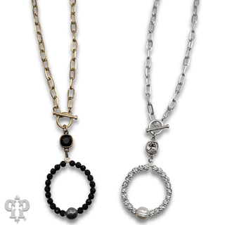 Pave rhinestone bead necklace, Austrian crystal - Boutique Bella BellaNecklaces
