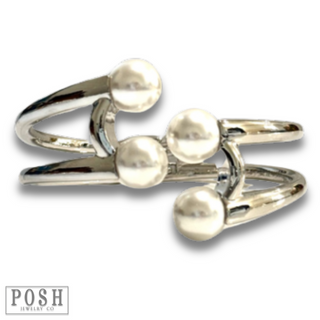 Pearl bead bangle bracelet