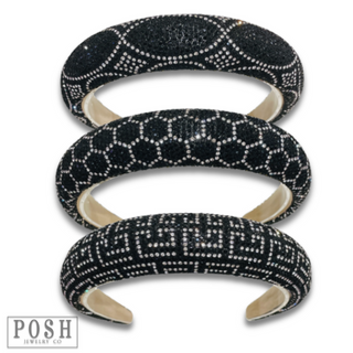 Luxury look patterned rhinestone headband - LC