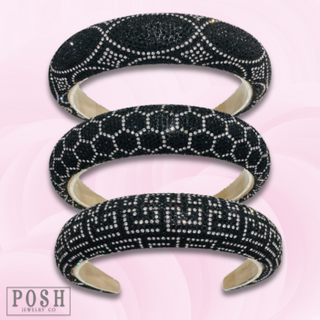 Luxury look patterned rhinestone headband - LC