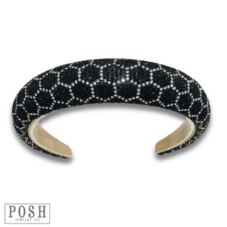 Luxury look patterned rhinestone headband - LC