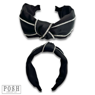 Satin rhinestone headband