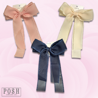 Textured ribbon hair bow - LC
