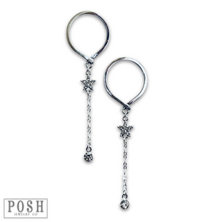 Post earring with star and drop - LC