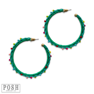 Raffia hoop earring, last call