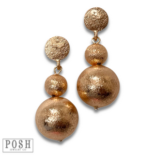 Double textured bead post earring - LC