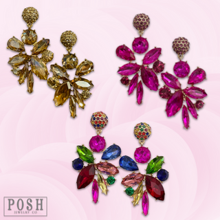 Rhinestone statement earring, last call