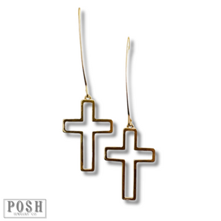 Long charm earring on hook - LC