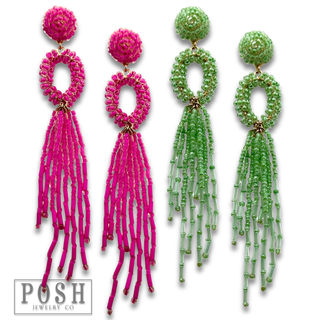 Bead fringe earring - LC