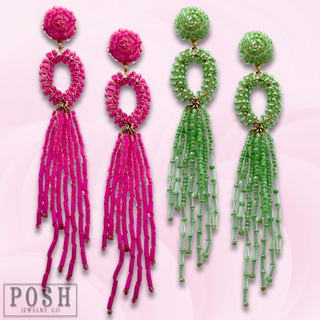 Bead fringe earring - LC