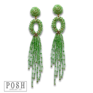 Bead fringe earring - LC