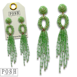 Bead fringe earring - LC