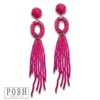Bead fringe earring - LC
