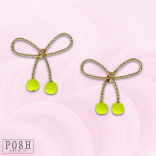 Gold bow post earring - LC