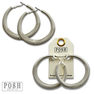 Coil spring look hoop earring