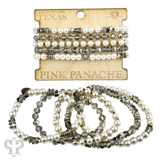 Pearl and faceted bead bracelet stack - Boutique Bella BellaBracelets
