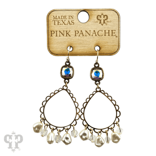 Pearl bead and teardrop earring, Austrian crystal - Boutique Bella BellaEarrings
