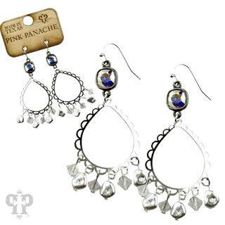 Pearl bead and teardrop earring, Austrian crystal - Boutique Bella BellaEarrings