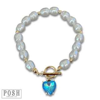 Pearl bracelet with heart - Boutique Bella BellaBracelets