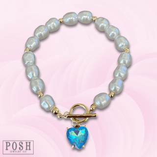 Pearl bracelet with heart - Boutique Bella BellaBracelets