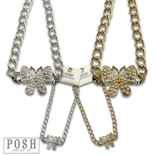 Pearl butterfly chain necklace - Boutique Bella BellaNecklaces