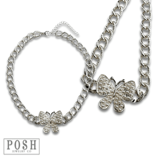 Pearl butterfly chain necklace - Boutique Bella BellaNecklaces