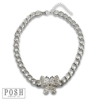 Pearl butterfly chain necklace - Boutique Bella BellaNecklaces