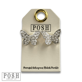 Pearl butterfly post earring - Boutique Bella BellaEarrings