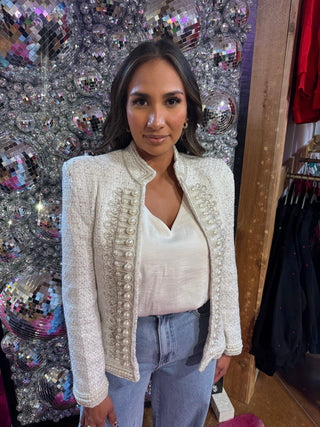 Pearl Commander Bouclé Jacket - Boutique Bella BellaJacket