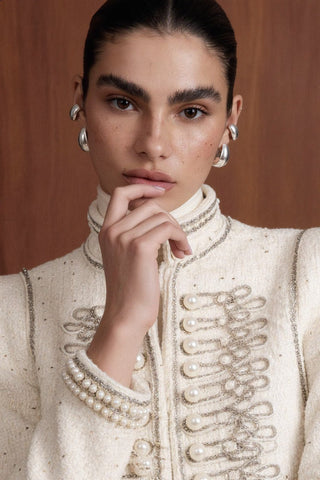 Pearl Commander Bouclé Jacket - Boutique Bella BellaJacket