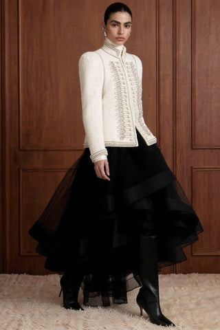 Pearl Commander Bouclé Jacket - Boutique Bella BellaJacket