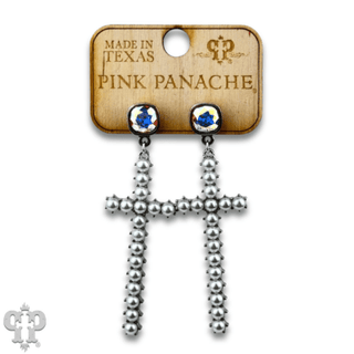 Pearl cross earring with Austrian crystal - Boutique Bella BellaEarrings