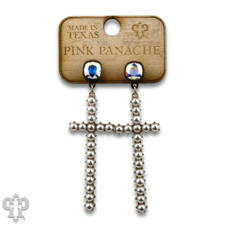 Pearl cross earring with Austrian crystal - Boutique Bella BellaEarrings