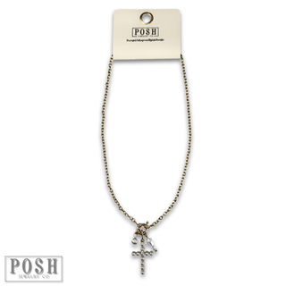 Pearl cross pendant chain necklace - Boutique Bella BellaNecklaces