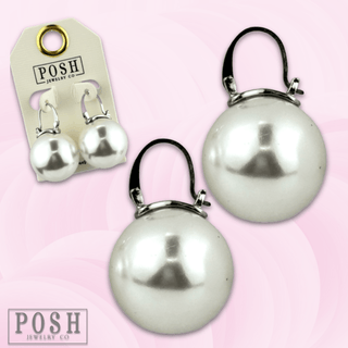 Pearl drop earring, large - Boutique Bella BellaEarrings