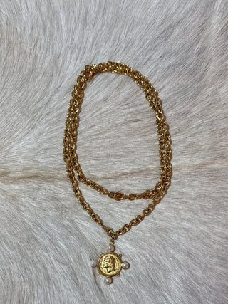 Pearl Empress Coin Necklace - 2 Sizes - Boutique Bella BellaNeckalce