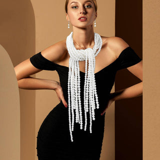 Pearl Fringe Long Necklace - Boutique Bella BellaNecklace