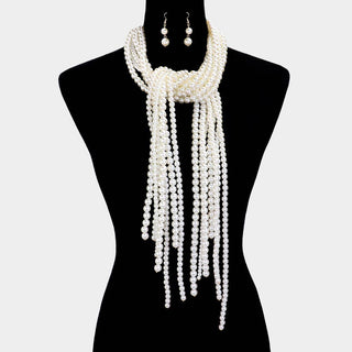 Pearl Fringe Long Necklace - Boutique Bella BellaNecklace