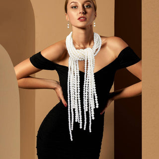 Pearl Fringe Long Necklace - Boutique Bella BellaNecklace