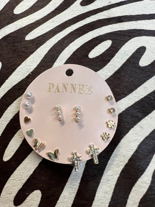 Pearl Gold Earrings Set of 7 - Boutique Bella BellaEarrings
