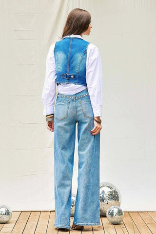 Pearl High - Rise Wide leg Jeans - Vibrant - Boutique Bella BellaJeans