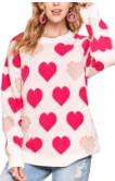 Pearl - Kissed Hearts Sweater - Boutique Bella BellaSweater