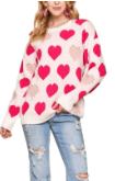 Pearl - Kissed Hearts Sweater - Boutique Bella BellaSweater