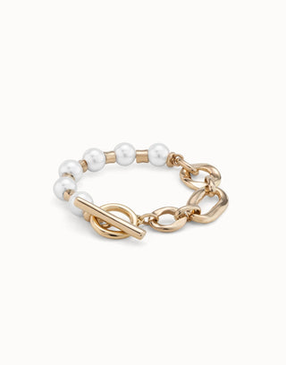 Pearl & Match - Gold Link Chain Bracelet with Pearls - Boutique Bella Bellabracelet