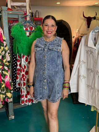 Pearl & Prism Denim Flare Dress - Boutique Bella BellaDress