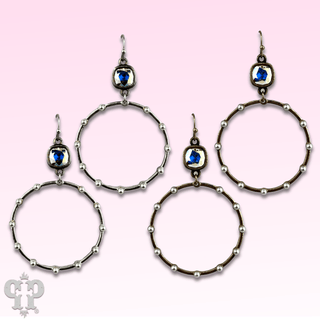 Pearl stud circle earring with Austrian crystal - Boutique Bella BellaEarrings