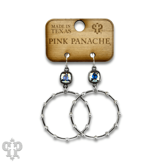 Pearl stud circle earring with Austrian crystal - Boutique Bella BellaEarrings