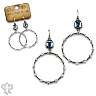 Pearl stud circle earring with Austrian crystal - Boutique Bella BellaEarrings