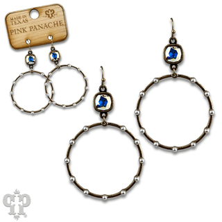 Pearl stud circle earring with Austrian crystal - Boutique Bella BellaEarrings