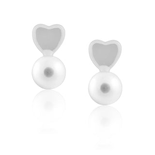 Pearly Heart Studs - Boutique Bella BellaEarrings